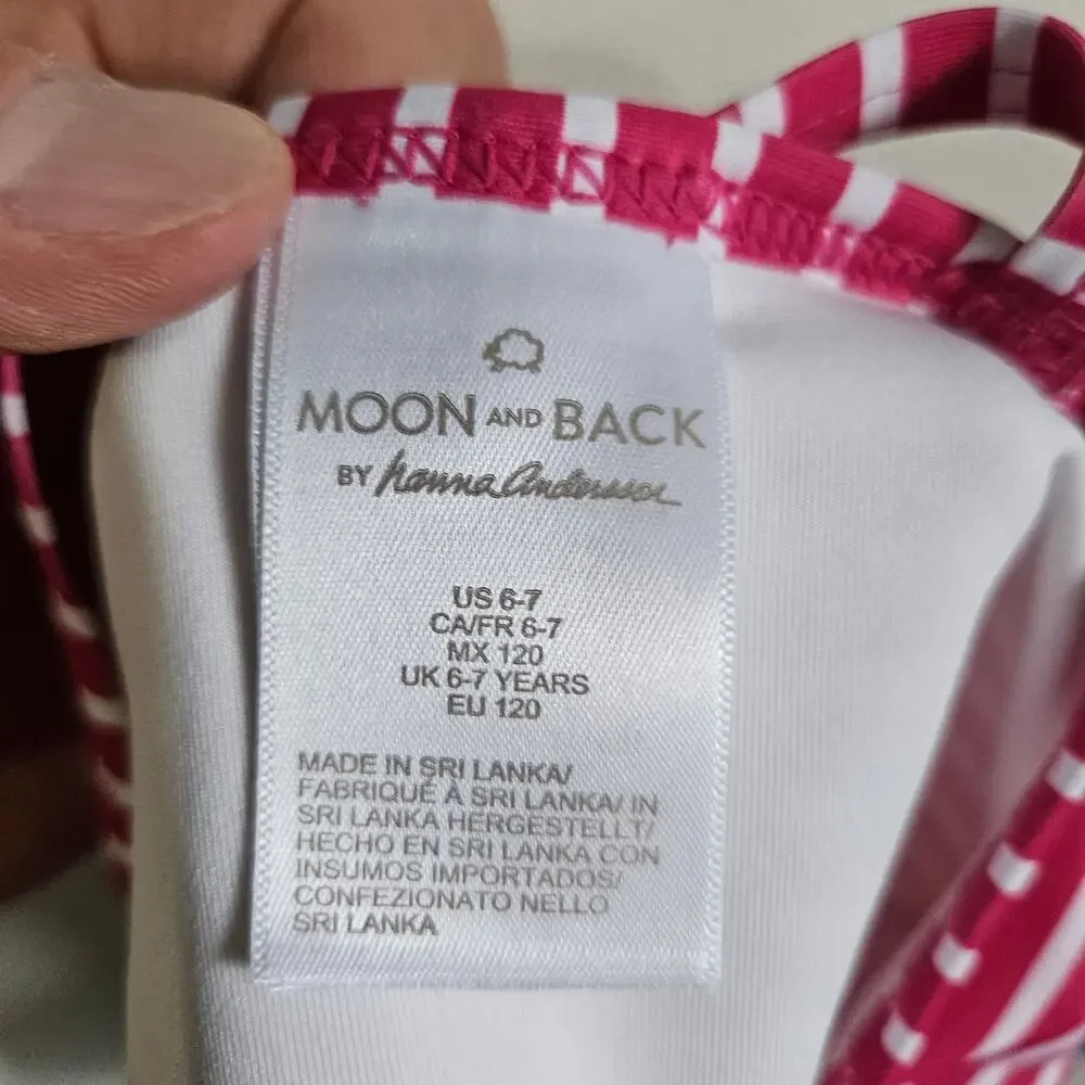 Moon & Back Hannah Anderson Swimsuit Racerback Tankini 2-Piece Red White Stripe